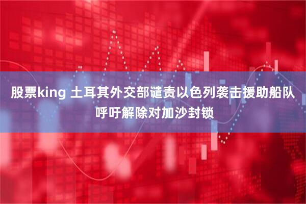 股票king 土耳其外交部谴责以色列袭击援助船队 呼吁解除对加沙封锁